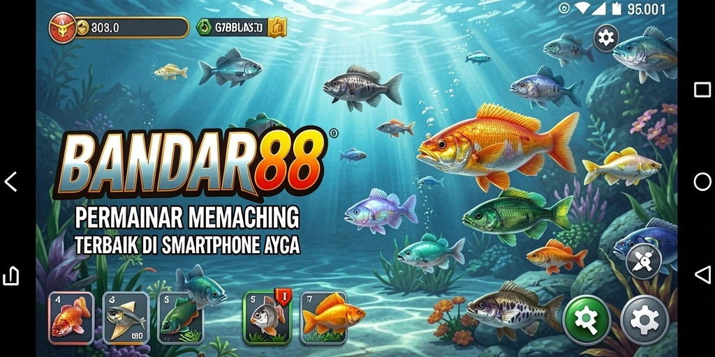 Tampilan gameplay BANDAR88 yang menampilkan keseruan memancing ikan.
