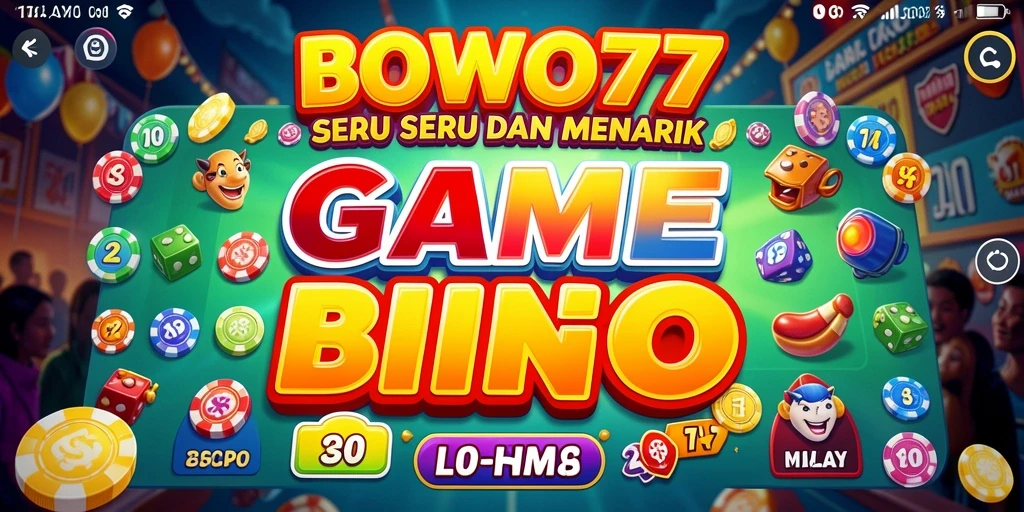 Screenshot gameplay BOWO77 menampilkan suasana Bingo yang seru.