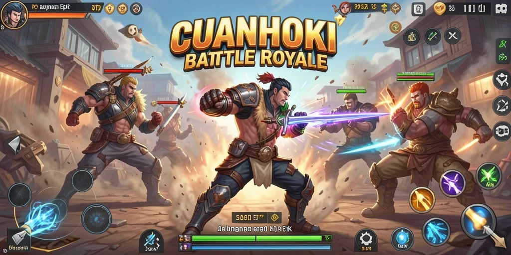 Tampilan mendebarkan dari pertarungan dalam CUANHOKI di arena Battle Royale.