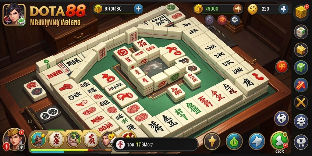 Tampilan gameplay DOTA88 dengan suasana Mahjong yang mendebarkan.