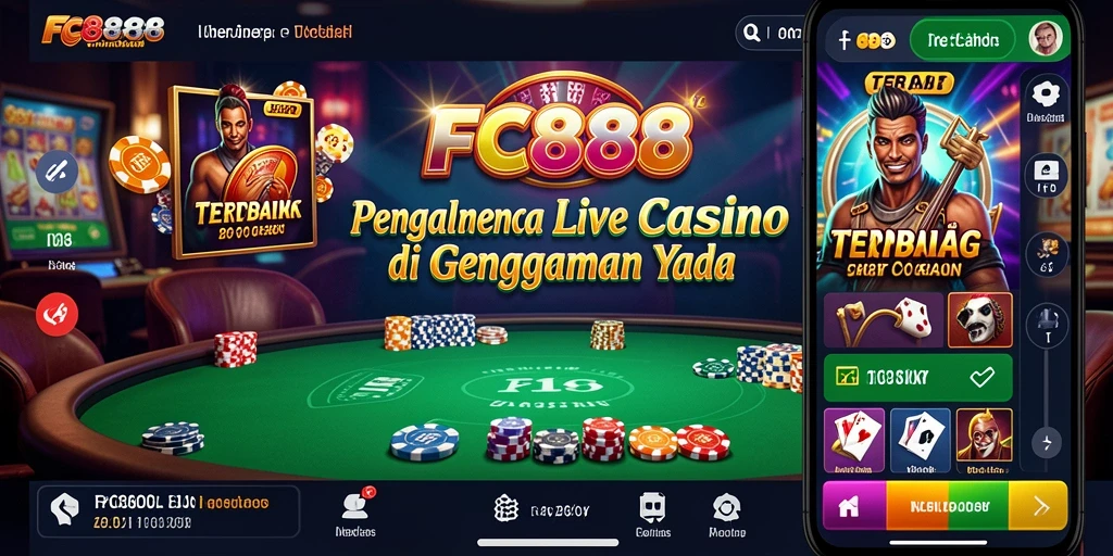 Screenshot gameplay FC888 yang menampilkan dealer langsung dan interaksi real-time.