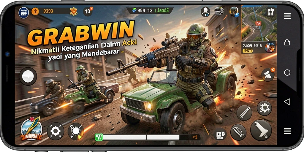 Tangkapan layar gameplay seru dari GRABWIN dengan aksi mendebarkan.
