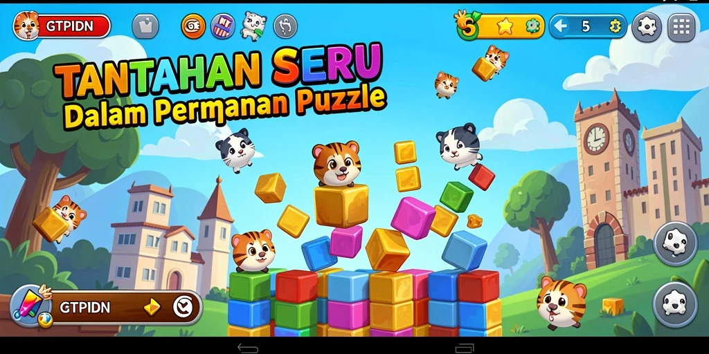 Tampilan gameplay GTPIDN dengan berbagai puzzle menarik.