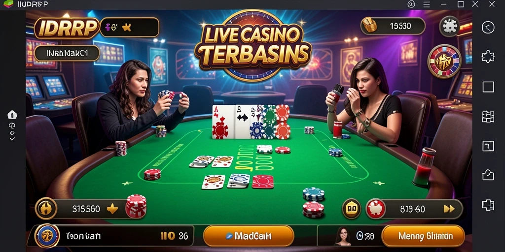Screenshot gameplay IDRRP menampilkan dealer langsung yang interaktif.