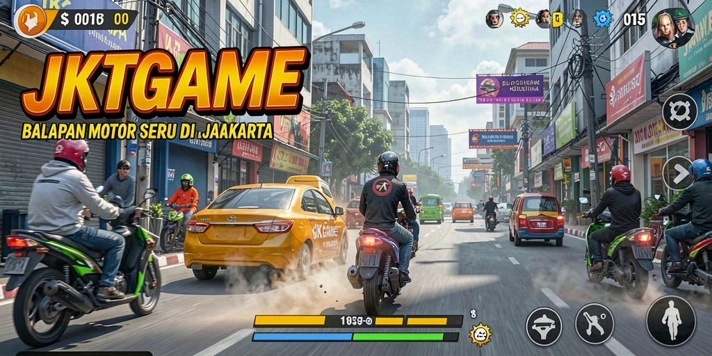 Gameplay seru balapan motor di jalanan Jakarta.