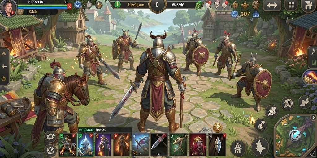 Screenshot gameplay KEKAR4D menampilkan aksi membangun kerajaan.