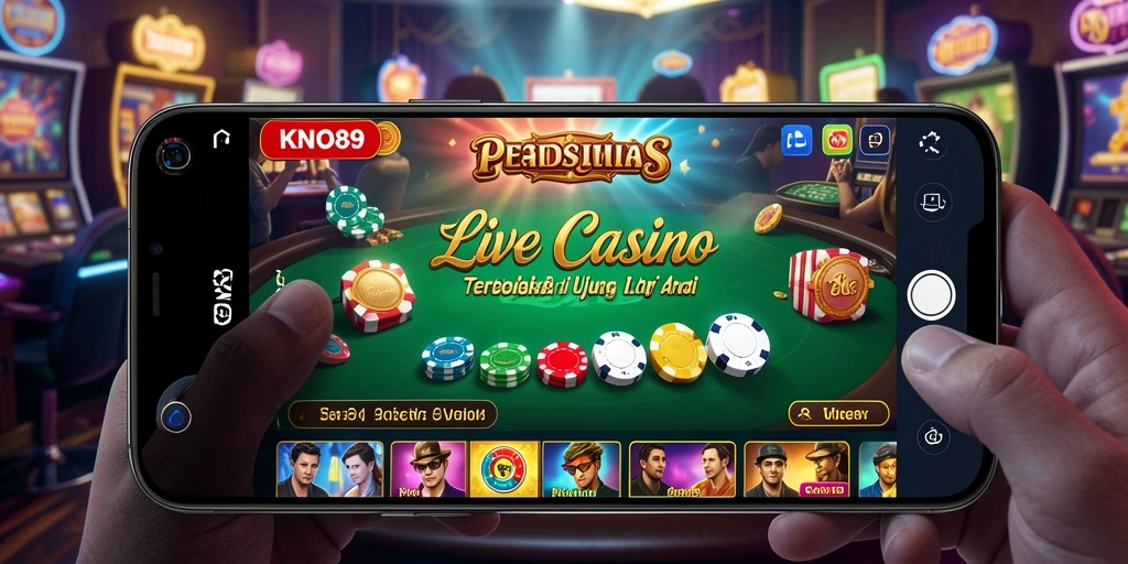 Screenshot gameplay KNO89 dengan dealer langsung yang interaktif di Live Casino.