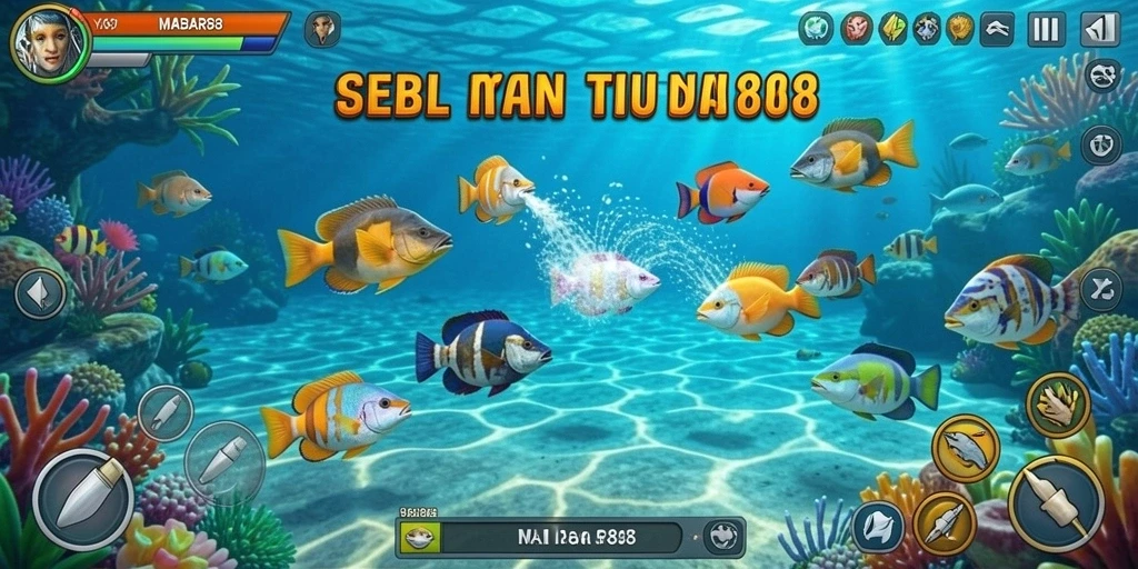 Tampilan gameplay MABAR88 dengan aksi menembak ikan yang seru.