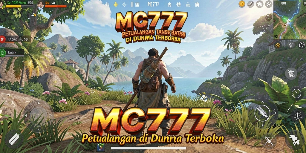 Screenshot gameplay MC777 yang menunjukkan eksplorasi dunia terbuka.