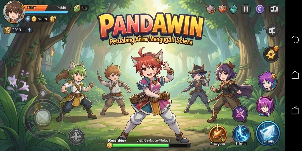 Tampilan gameplay seru di dunia anime yang menakjubkan.