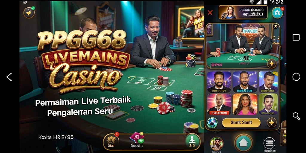 Screenshot PGG68 menampilkan gameplay Live Casino yang menegangkan dan interaktif.