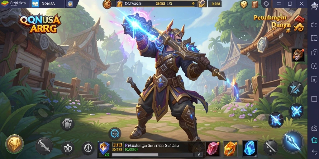 Screenshot menampilkan pertempuran seru dalam gameplay QQNUSA.