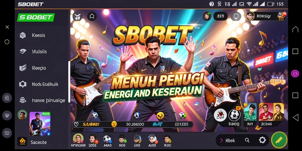 Tampilan gameplay SBOBET dengan fitur musik interaktif.