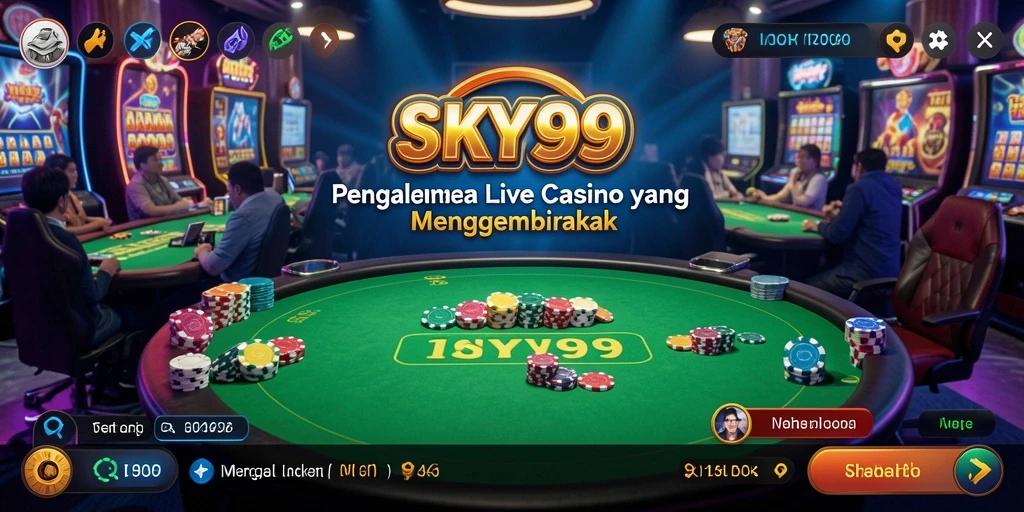 Tampilan gameplay Live Casino yang interaktif dan mendebarkan di SKY99.