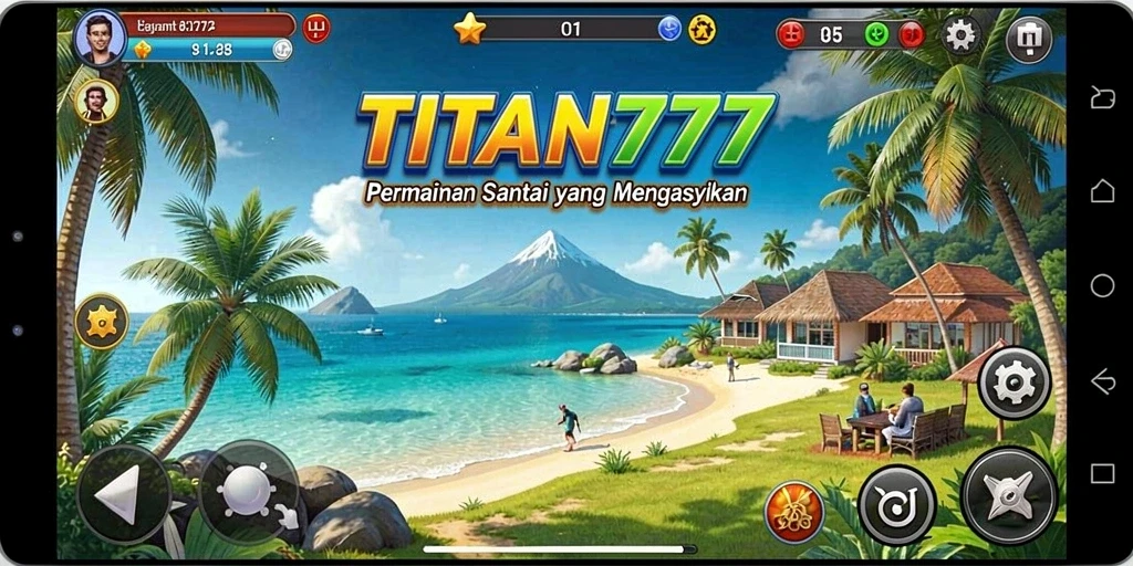 Screenshot utama dari gameplay santai TITAN777.