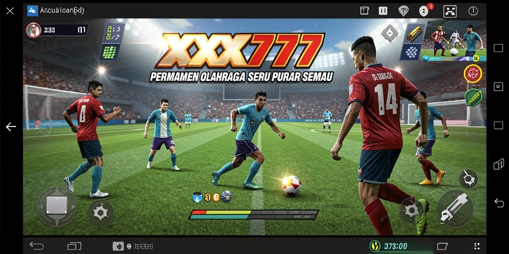 Screenshot dari gameplay XXX777 yang menunjukkan aksi olahraga menegangkan.