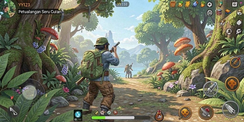Tampilan gameplay seru dan penuh warna dari game YY123.
